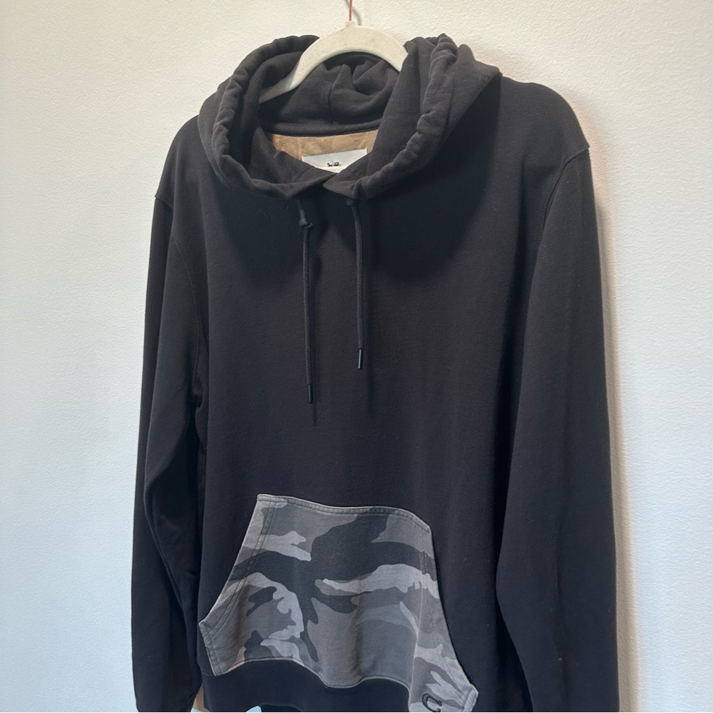 Coach Black Hoodie with Gray Camo Pocket - Picture 7 of 8